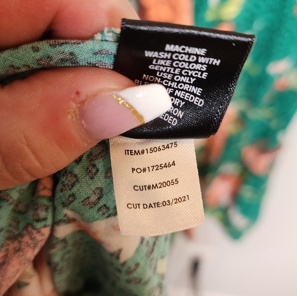 Torrid trapeze midi dress challis green floral - Picture 9 of 15